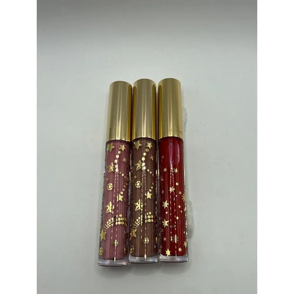 ESTEE LAUDER LIP GLOSS SET of 3 FULL SIZE Tender Trap Sundrops Crystal Pink